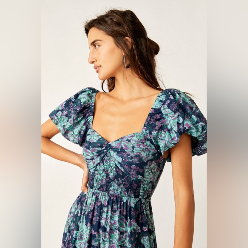 Free People Sundrenched Dress in Emerald Combo - Picture 8 of 13